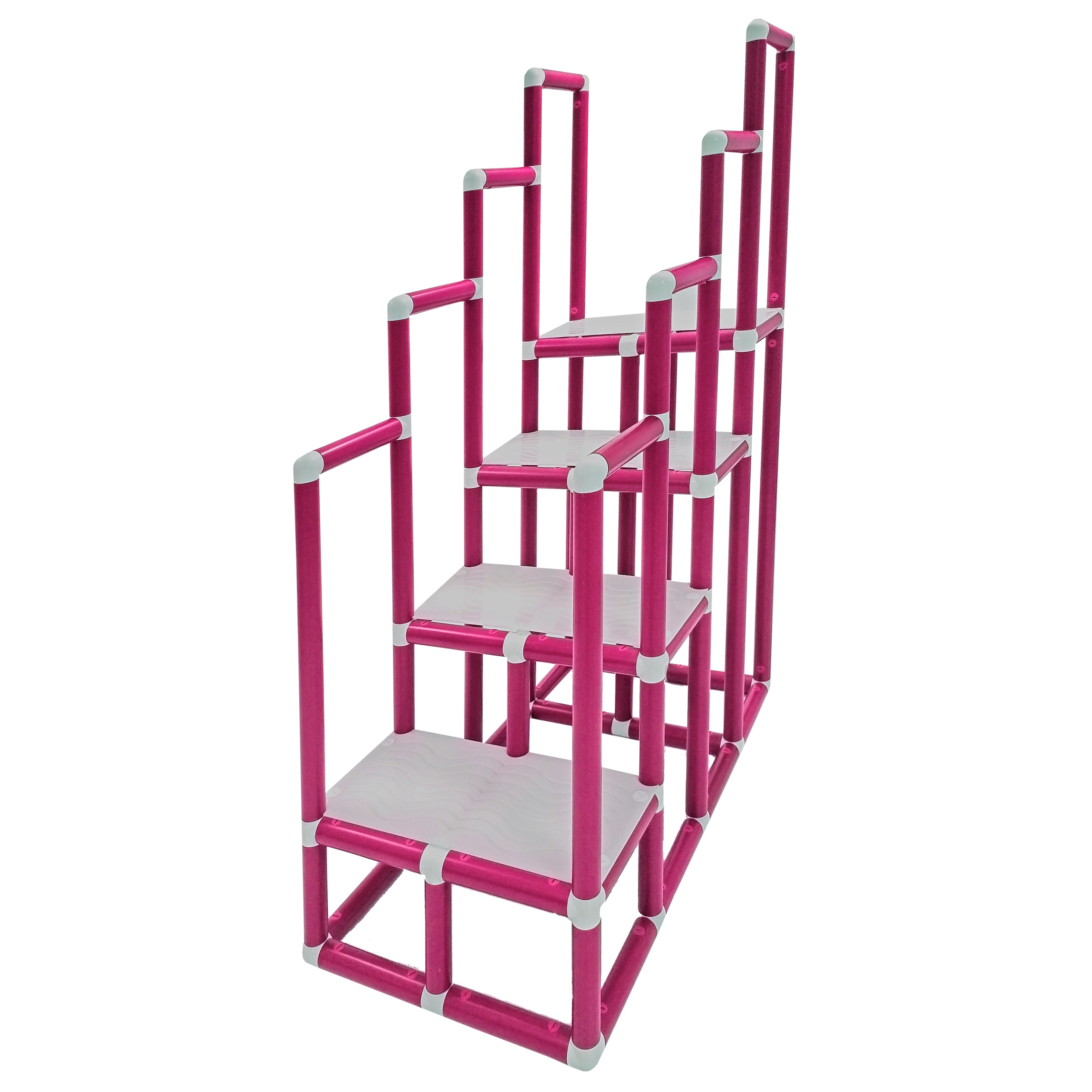 Escada de Hidroterapia em PVC - 4 Degraus - Rosa