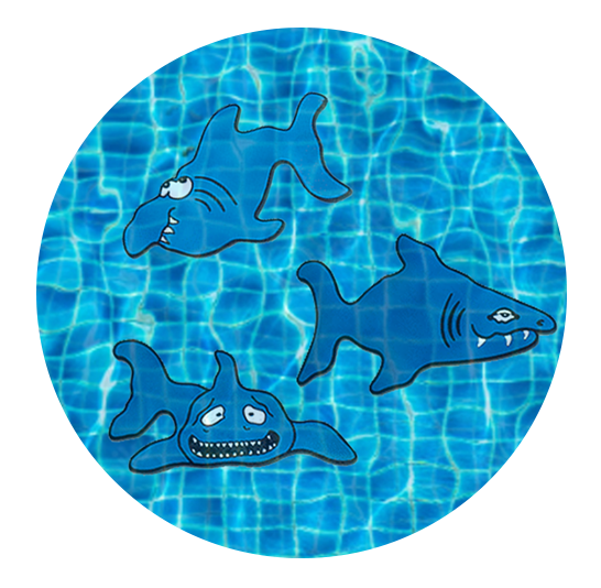 Kit Tubarão Submersos Para Piscina - 03 Unidades - Natação Infantil