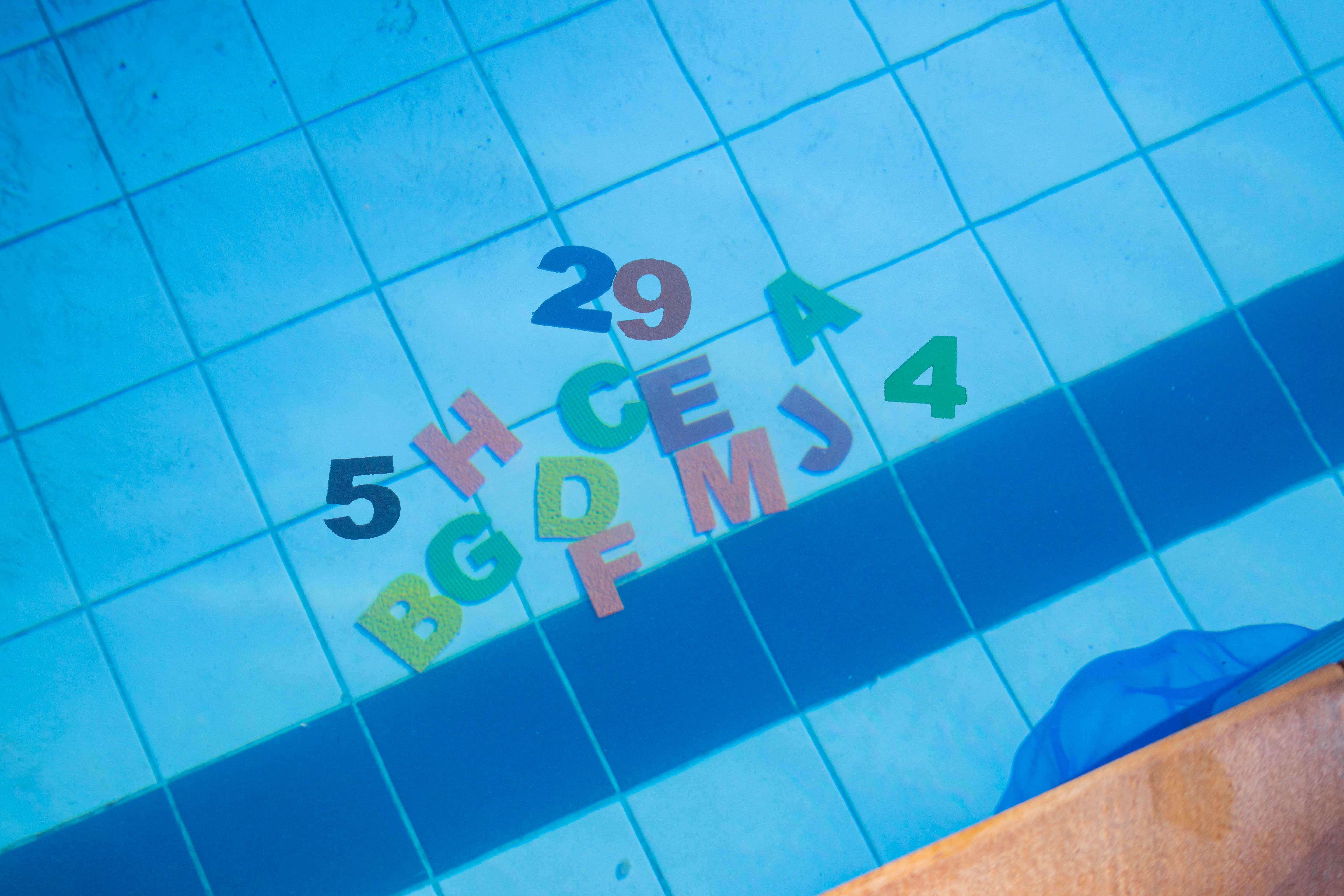 Kit Alfanumérico Submerso Para Piscina - 36 Unidades - Natação Infantil