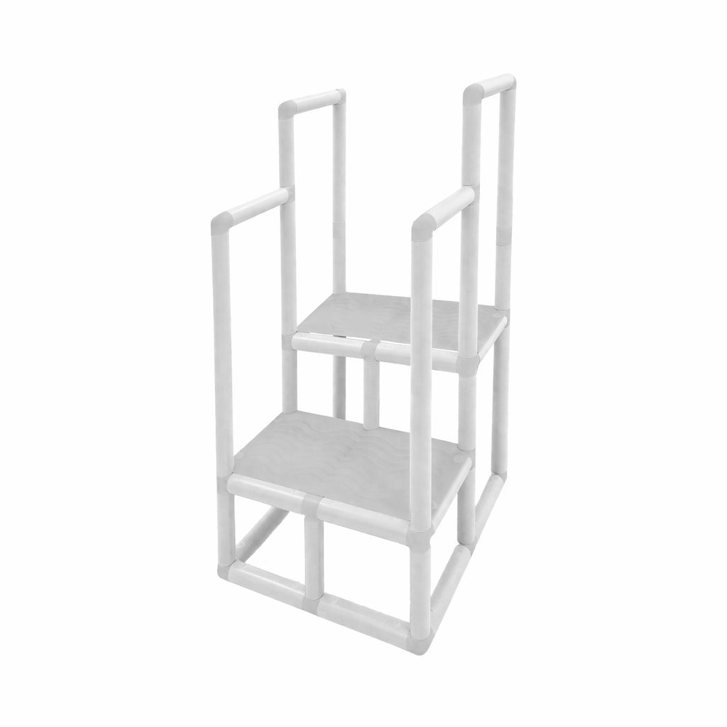 Escada de Hidroterapia em PVC - 2 Degraus - Branco