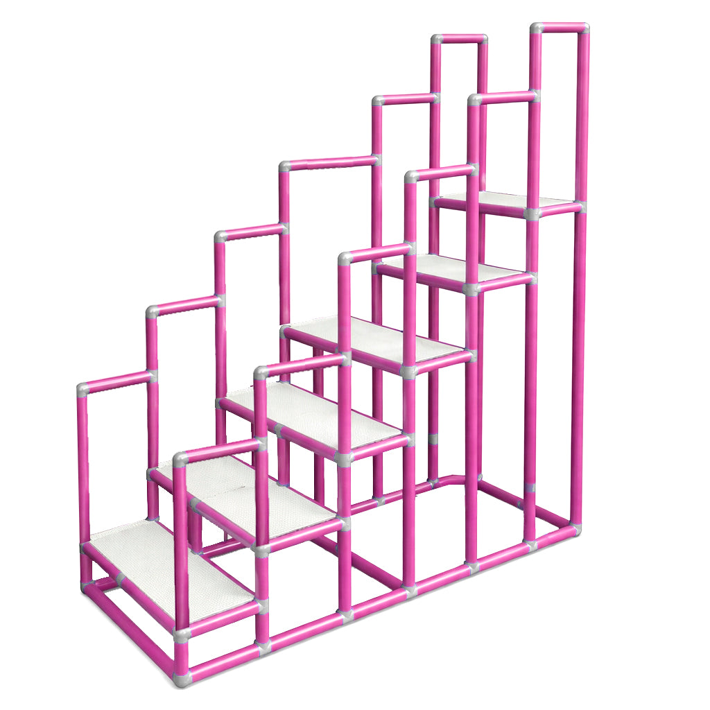 Escada de Hidroterapia em PVC - 6 Degraus - Rosa
