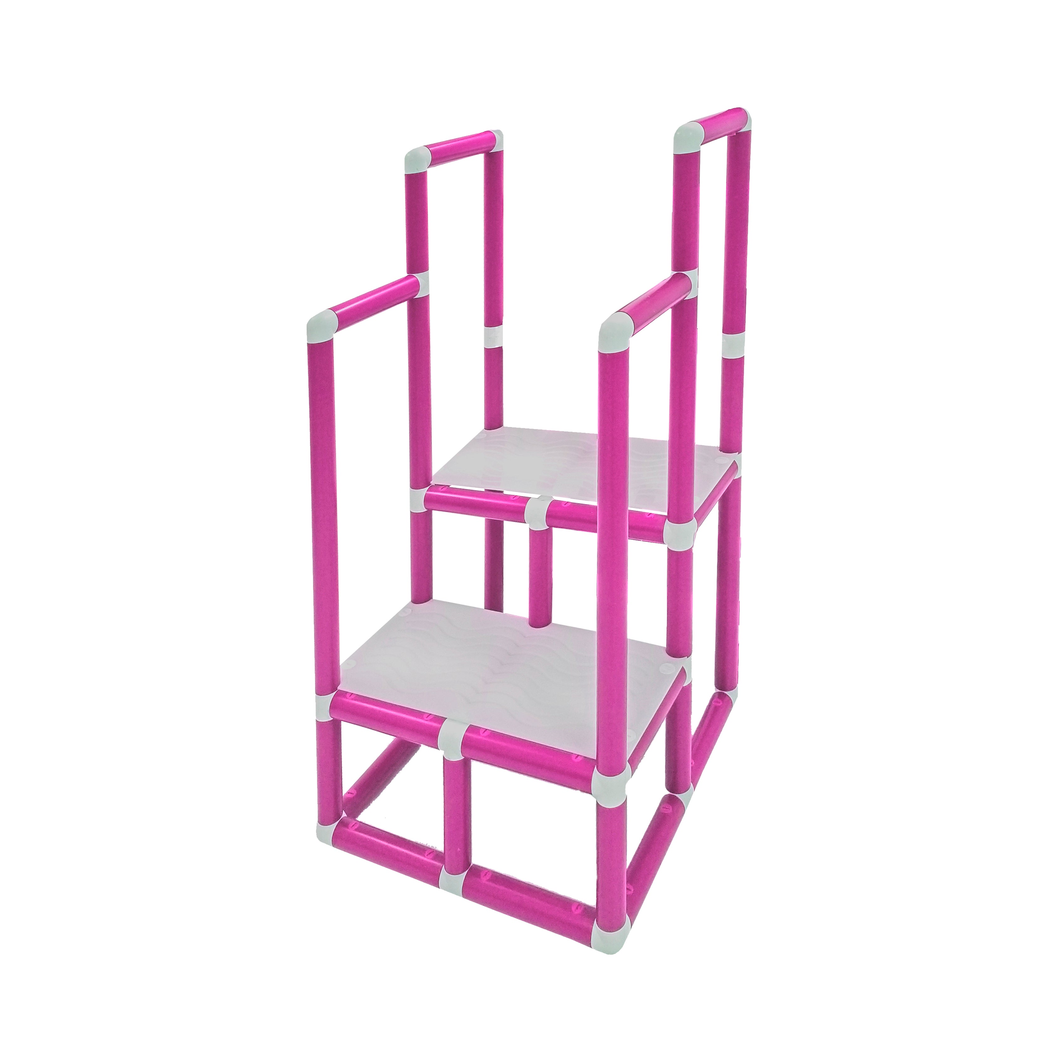 Escada de Hidroterapia em PVC - 2 Degraus - Rosa