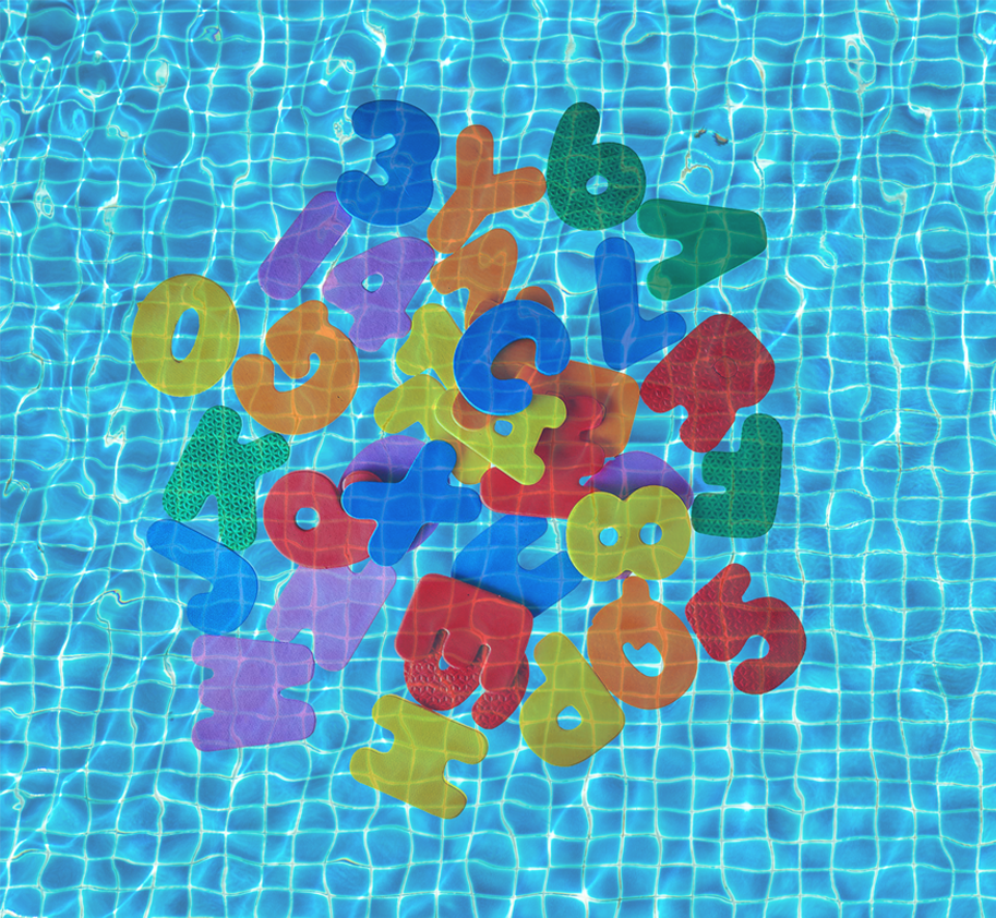Kit Alfanumérico Submerso Para Piscina - 36 Unidades - Natação Infantil